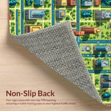 Ultra Soft Area Rug, Non Slip, Stain Resistant, Washable Area Rugs for Living Room, Bedroom, Non-Slip Road Design Carpet for Classroom Game Area(Gray)