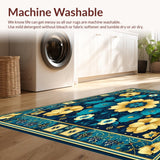 Ultra Soft Area Rug, Non Slip, Stain Resistant, Washable Area Rugs for Living Room, Bedroom, Durable Large Indoor(Blue)