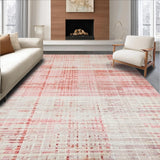 Ultra Soft Area Rug, Non Slip, Stain Resistant, Washable Area Rugs for Living Room, Bedroom, Bow Rug with a Twist, Minimalist Design(Pink)