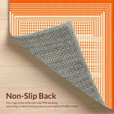 Ultra Soft Area Rug, Non Slip, Stain Resistant, Washable Area Rugs for Living Room, Bedroom, Artistic Mid Century Geometric Flair(Orange)