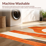Ultra Soft Area Rug, Non Slip, Stain Resistant, Washable Area Rugs for Living Room, Bedroom, Vibrant Sun and Moon Aesthetic(Orange)
