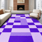 Ultra Soft Area Rug, Non Slip, Stain Resistant, Washable Area Rugs for Living Room, Bedroom, Vibrant Educational Diamond Pattern(Purple)