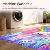 Ultra Soft Area Rug, Non Slip, Stain Resistant, Washable Area Rugs for Living Room, Bedroom, Machine Washable Fuzzy Rug for Princess Bedroom(Pink)
