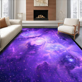 Ultra Soft Area Rug, Non Slip, Stain Resistant, Washable Area Rugs for Living Room, Bedroom, Brilliant Night Sky Tapestry Style(Purple)