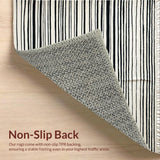 Ultra Soft Area Rug, Non Slip, Stain Resistant, Washable Area Rugs for Living Room, Bedroom, Chic Minimalist Stripe Aesthetic(Black)