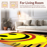 Ultra Soft Area Rug, Non Slip, Stain Resistant, Washable Area Rugs for Living Room, Bedroom, Funky Black and White Medallion(Yellow)