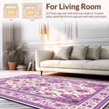 Ultra Soft Area Rug, Non Slip, Stain Resistant, Washable Area Rugs for Living Room, Bedroom, Whimsical Mushroom Botanical Motif(Ivory)