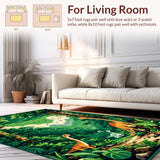 Playful Jurassic Scene Motif(Green)