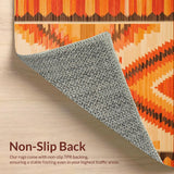 Ultra Soft Area Rug, Non Slip, Stain Resistant, Washable Area Rugs for Living Room, Bedroom, Stylish Fringed Rustic Pattern(Orange)
