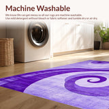 Ultra Soft Area Rug, Non Slip, Stain Resistant, Washable Area Rugs for Living Room, Bedroom, Elegant Cozy Fluid Patterns(Purple)
