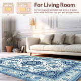 Ultra Soft Area Rug, Non Slip, Stain Resistant, Washable Area Rugs for Living Room, Bedroom, Stylish Contemporary Circular Design(White)