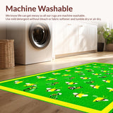 Ultra Soft Area Rug, Non Slip, Stain Resistant, Washable Area Rugs for Living Room, Bedroom, Bold Eclectic Wildlife Pattern(Green)