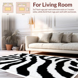 Ultra Soft Area Rug, Non Slip, Stain Resistant, Washable Area Rugs for Living Room, Bedroom, Modern Rustic Safari Aesthetic Non-Slip Floorcover(Black)