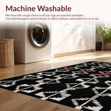Ultra Soft Area Rug, Non Slip, Stain Resistant, Washable Area Rugs for Living Room, Bedroom, Rustic Textured Zebra Inspiration(Black)