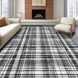 Ultra Soft Area Rug, Non Slip, Stain Resistant, Washable Area Rugs for Living Room, Bedroom, Striking Black and White Geometric Pattern Runner Rug for Stylish Spaces(Black)