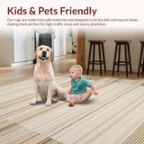 Ultra Soft Area Rug, Non Slip, Stain Resistant, Washable Area Rugs for Living Room, Bedroom, Rustic Natural Earthy Textures(Beige)