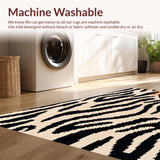 Ultra Soft Area Rug, Non Slip, Stain Resistant, Washable Area Rugs for Living Room, Bedroom, Stylish Zebra Design Rug for Contemporary Small Spaces(Beige)