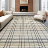 Ultra Soft Area Rug, Non Slip, Stain Resistant, Washable Area Rugs for Living Room, Bedroom, Chic Contemporary Diamond Motif(Beige)