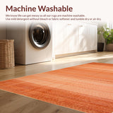 Ultra Soft Area Rug, Non Slip, Stain Resistant, Washable Area Rugs for Living Room, Bedroom, Warm Earthy Minimalist Aesthetic(Orange)