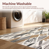 Ultra Soft Area Rug, Non Slip, Stain Resistant, Washable Area Rugs for Living Room, Bedroom, Premium Boho Inspired Neutral with Artistic Geometric Elements(Gray)