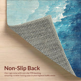 Ultra Soft Area Rug, Non Slip, Stain Resistant, Washable Area Rugs for Living Room, Bedroom, Aquatic World Ocean Rug Deep Sea Hunter Pattern(Blue)