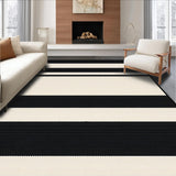 Ultra Soft Area Rug, Non Slip, Stain Resistant, Washable Area Rugs for Living Room, Bedroom, Vibrant Modern Textured Lines(Beige)