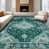 Ultra Soft Area Rug, Non Slip, Stain Resistant, Washable Area Rugs for Living Room, Bedroom, Serene Light Blue Abstract Design(Green)