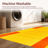 Ultra Soft Area Rug, Non Slip, Stain Resistant, Washable Area Rugs for Living Room, Bedroom, Playful Retro Dynamic Shapes(Yellow)