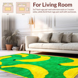 Ultra Soft Area Rug, Non Slip, Stain Resistant, Washable Area Rugs for Living Room, Bedroom, Charming Whimsical Fruit Illustration(Green)