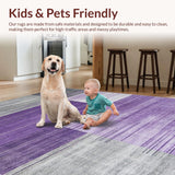 Ultra Soft Area Rug, Non Slip, Stain Resistant, Washable Area Rugs for Living Room, Bedroom, Stylish Geometric Color Fusion(Purple)