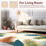 Ultra Soft Area Rug, Non Slip, Stain Resistant, Washable Area Rugs for Living Room, Bedroom, Fresh Tropical Oasis Style(Orange)