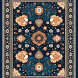 Ultra Soft Area Rug, Non Slip, Stain Resistant, Washable Area Rugs for Living Room, Bedroom, Patio Oasis(Blue)