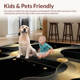 Dramatic Black and Gold Swirling Composition(Black)