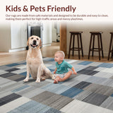 Ultra Soft Area Rug, Non Slip, Stain Resistant, Washable Area Rugs for Living Room, Bedroom, Elegant Abstract Neutral Tones(Gray)