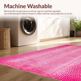 Ultra Soft Area Rug, Non Slip, Stain Resistant, Washable Area Rugs for Living Room, Bedroom, Fun Artistic Animal Silhouette(Pink)