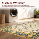 Ultra Soft Area Rug, Non Slip, Stain Resistant, Washable Area Rugs for Living Room, Bedroom, Chic Minimalist Floral Arrangement(Beige)