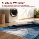 Ultra Soft Area Rug, Non Slip, Stain Resistant, Washable Area Rugs for Living Room, Bedroom, Gradient Abstract Striped Area Rug(Blue)