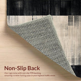 Ultra Soft Area Rug, Non Slip, Stain Resistant, Washable Area Rugs for Living Room, Bedroom, Trendy Minimalist Geometric Checkers(Gray)