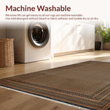 Ultra Soft Area Rug, Non Slip, Stain Resistant, Washable Area Rugs for Living Room, Bedroom, Contemporary Minimalist Patterned Mat(Brown)