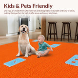 Ultra Soft Area Rug, Non Slip, Stain Resistant, Washable Area Rugs for Living Room, Bedroom, Abstract Modern Geometric Aesthetic(Orange)