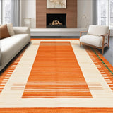 Ultra Soft Area Rug, Non Slip, Stain Resistant, Washable Area Rugs for Living Room, Bedroom, Vibrant Earthy Geometric Motif(Orange)