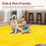 Ultra Soft Area Rug, Non Slip, Stain Resistant, Washable Area Rugs for Living Room, Bedroom, Lively Non-Slip Funky Pattern(Yellow)