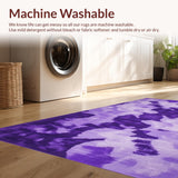 Ultra Soft Area Rug, Non Slip, Stain Resistant, Washable Area Rugs for Living Room, Bedroom, Whimsical Tie-Dyed Dreamscape(Purple)