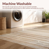 Ultra Soft Area Rug, Non Slip, Stain Resistant, Washable Area Rugs for Living Room, Bedroom, Natural Fibers Cozy Vibe(Beige)