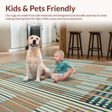 Ultra Soft Area Rug, Non Slip, Stain Resistant, Washable Area Rugs for Living Room, Bedroom, Boho Inspired Classroom(Orange)