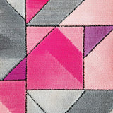 Ultra Soft Area Rug, Non Slip, Stain Resistant, Washable Area Rugs for Living Room, Bedroom, Geometric Pink Grey Plush Nursery Carpet(Pink)