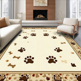 Ultra Soft Area Rug, Non Slip, Stain Resistant, Washable Area Rugs for Living Room, Bedroom, Whimsical Soft Bone Design Style(Beige)