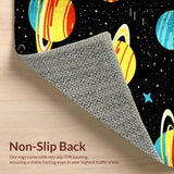 Ultra Soft Area Rug, Non Slip, Stain Resistant, Washable Area Rugs for Living Room, Bedroom, Bright Interstellar Learning Theme(Yellow)