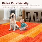 Ultra Soft Area Rug, Non Slip, Stain Resistant, Washable Area Rugs for Living Room, Bedroom, Vibrant Abstract Shaggy Aesthetic(Red)