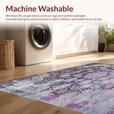 Ultra Soft Area Rug, Non Slip, Stain Resistant, Washable Area Rugs for Living Room, Bedroom, Boho Mosaic Area Rug Featuring Distressed Medallions And Artistic Symmetry(Gray)